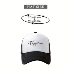 Mama Print Trucker Hat Mesh Breathable Baseball Cap Unisex Sunshade Dad Hats