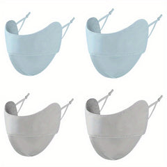 4pc Reusable Sunshade Face Mask Gradient UV Protection Washable Ice Silk