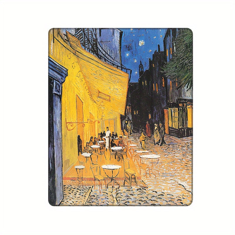 Street Scene Hand-Painted Mouse Pad, Office Game Computer Cloth Lock Edge