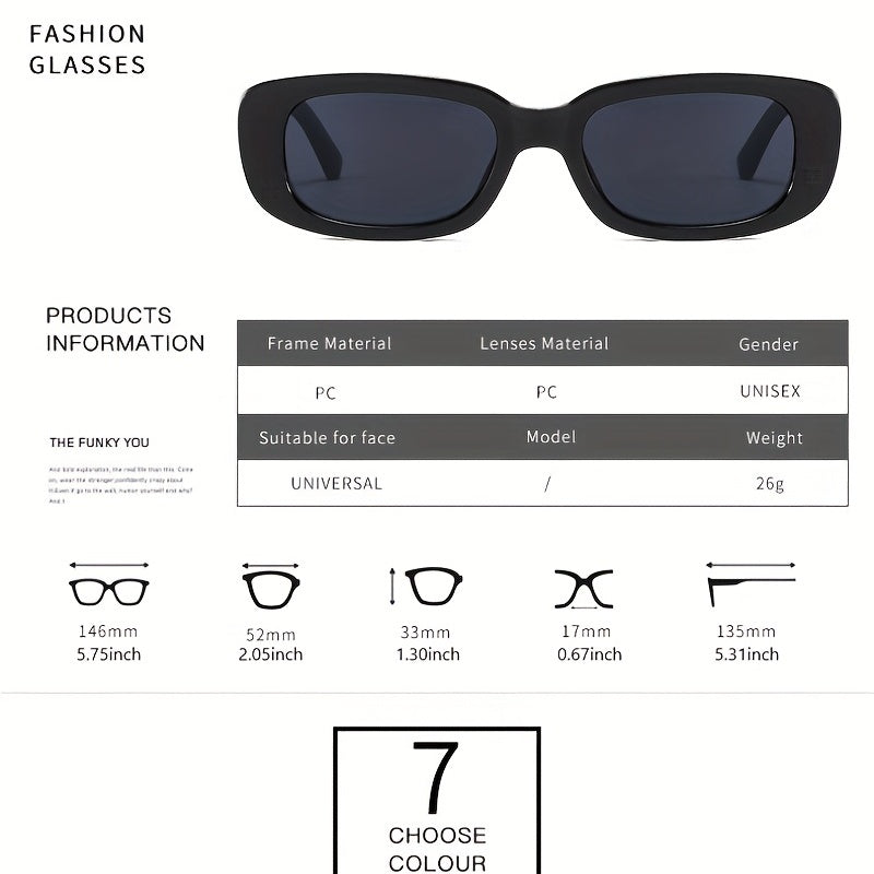 Square Frame Sunglasses Punk Polarized Glasses UV400