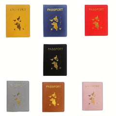 Map Pattern Passport Cover Holder Travel Case Unisex