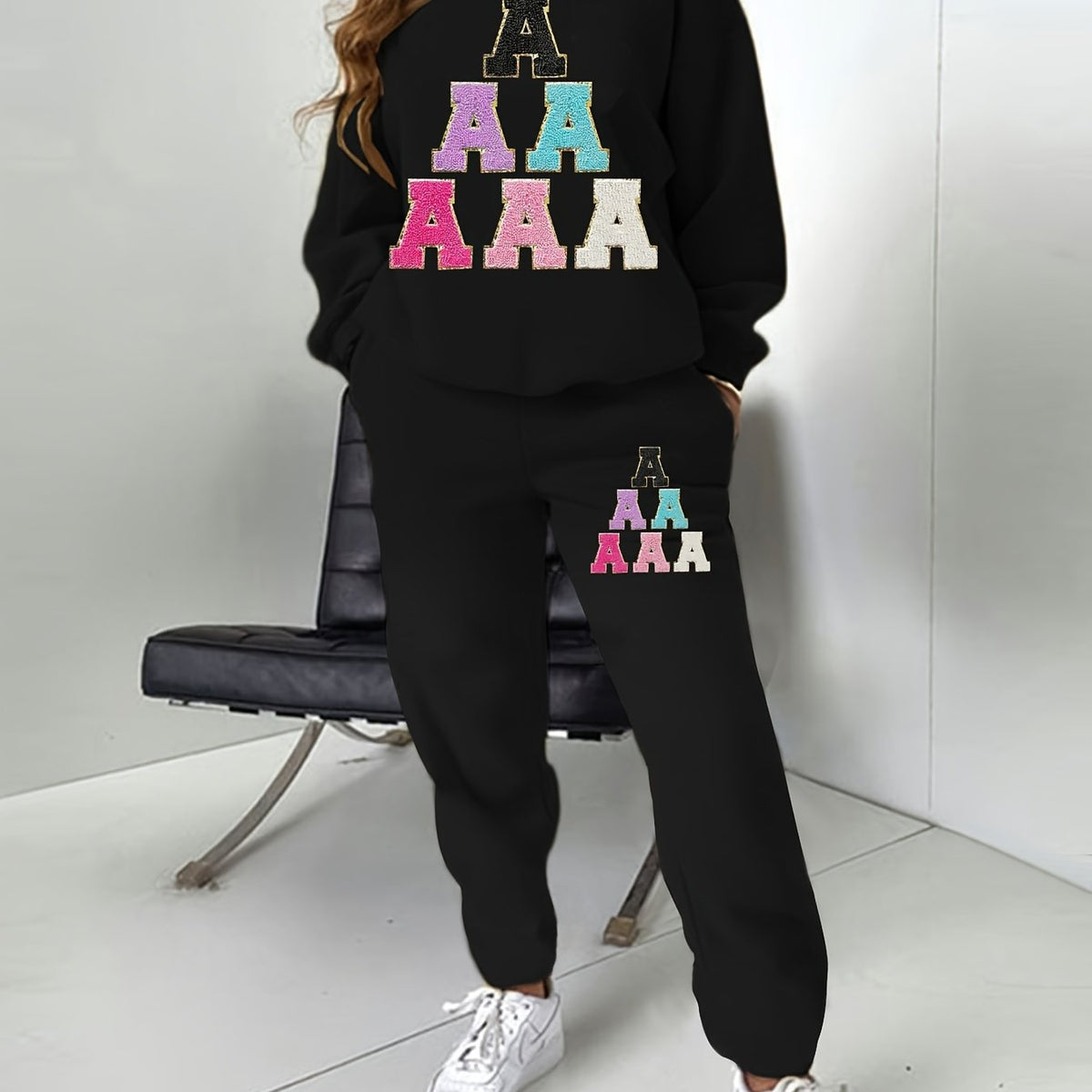  Women's Letter Print 2 Piece Set