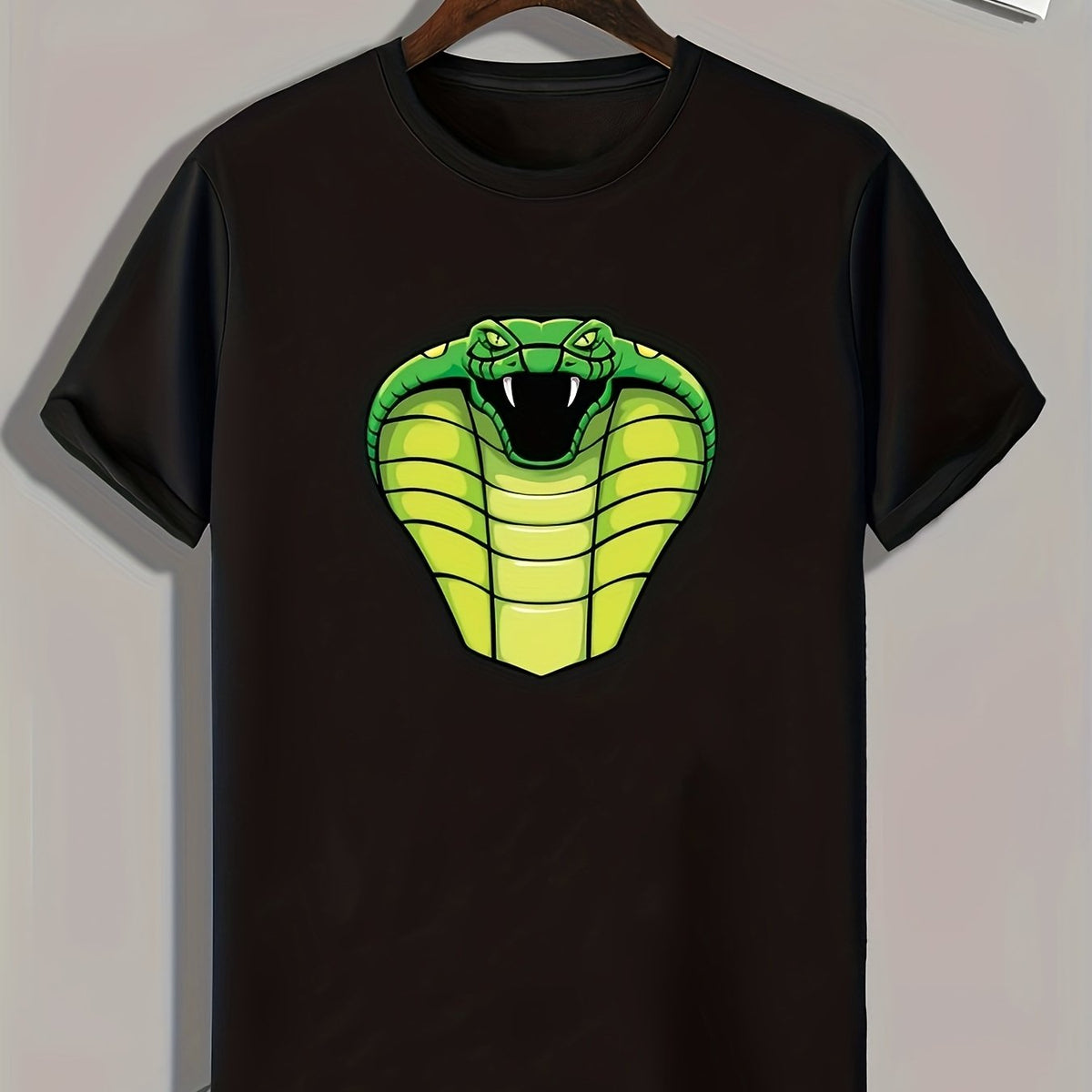 Snake Pattern Print Men's Comfy Sports T-shirt