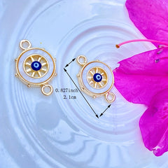 5pcs Car Wheel Drip Oil Devil's Eye Pendant Necklace Bracelet DIY