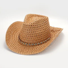 Summer Women Straw Hat Cowboy Hat British Style Beach Fedora