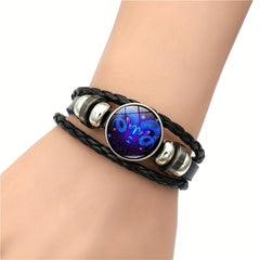 Luminous 12 Constellation Couple Bracelet Multilayer Beaded Braided