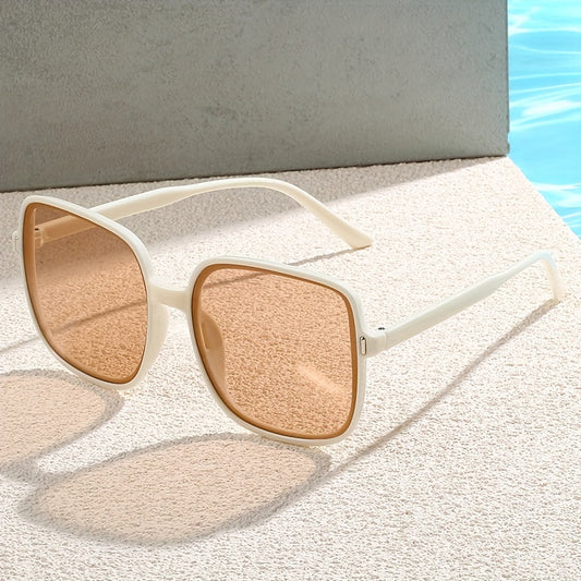 Large Square Sunglasses Rivet Decor Gradient Glasses UV400