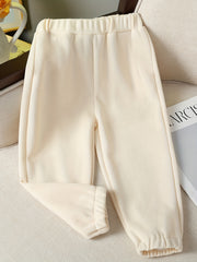 Girls' Bear Embossed Jogger Sweatpants with Pockets
