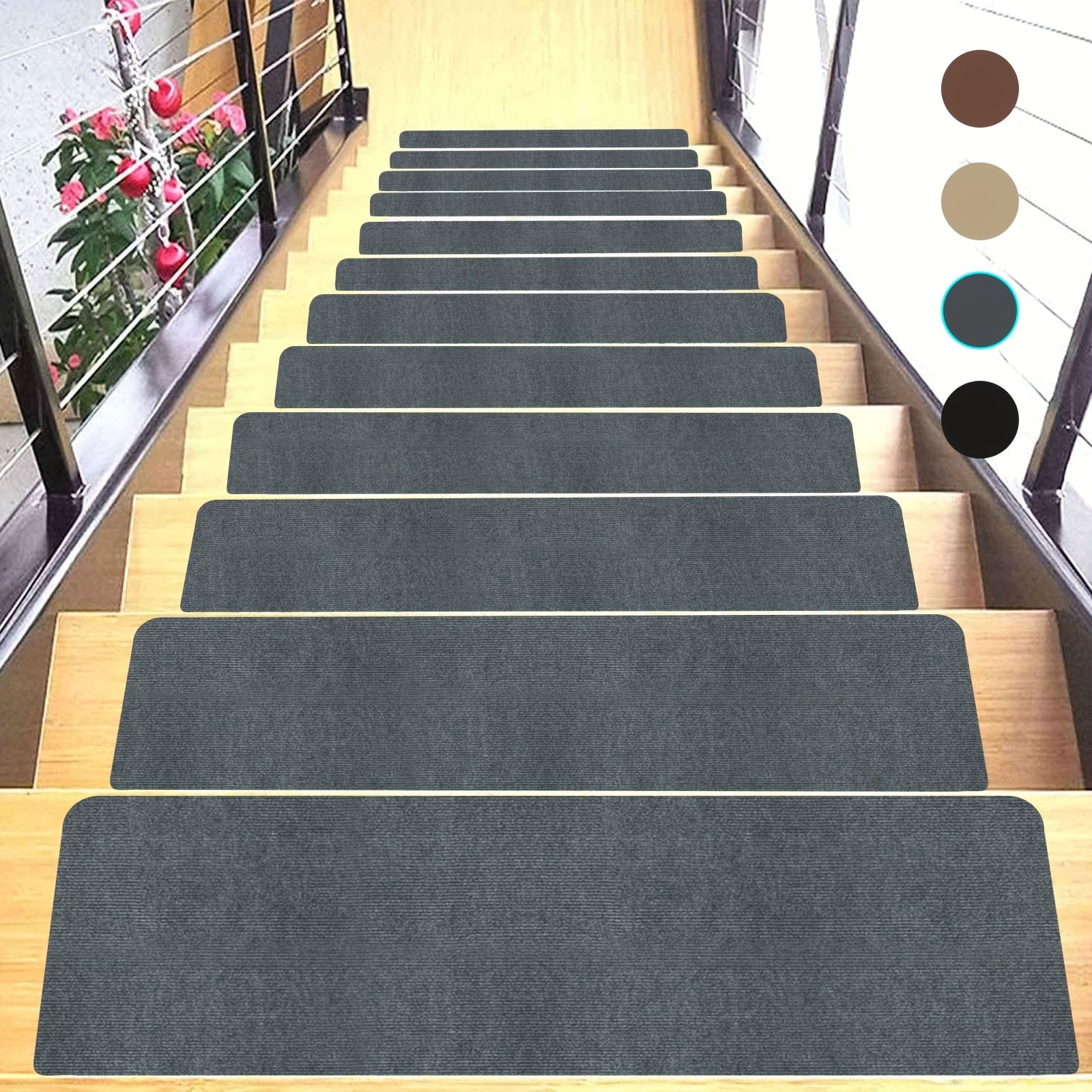 15pcs Non Slip Carpet Stair Treads for Wood Steps