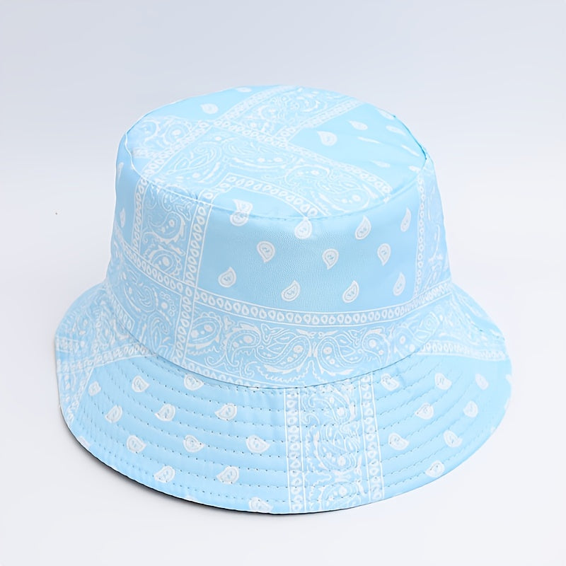 Paisley Pattern Bucket Hat Ethnic Style Couple Sunshade