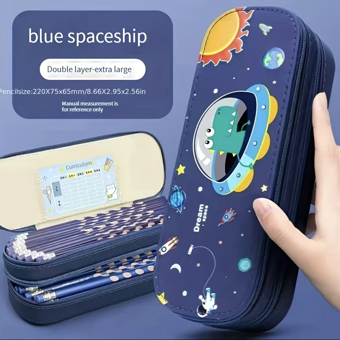 Large Capacity Stationery Box Pencil Case Double Layer Boy Handsome Good Looking