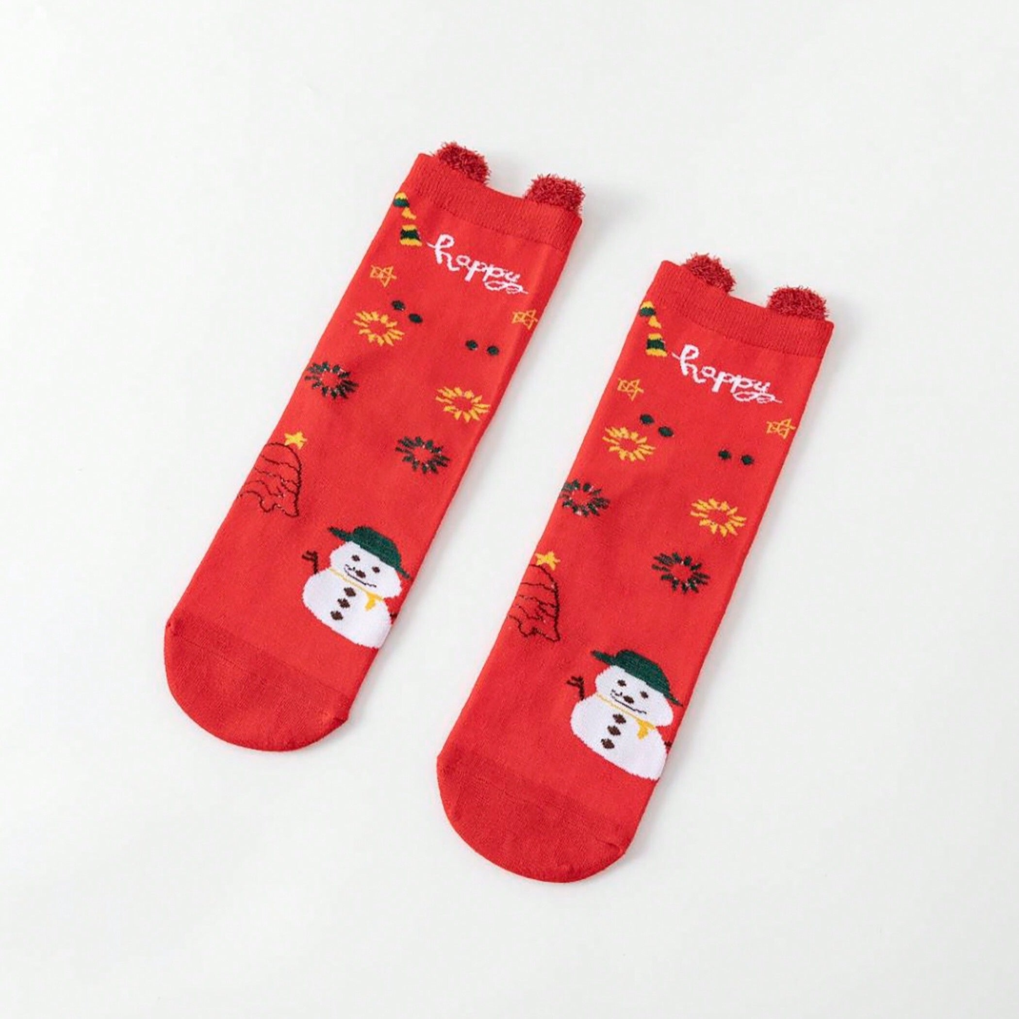 5 Pairs Christmas Print Socks for Women - Festive Holiday Designs