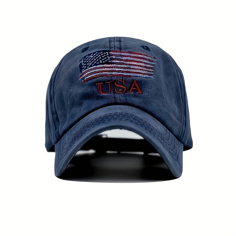 American Flag Denim Baseball Cap Trucker Hat