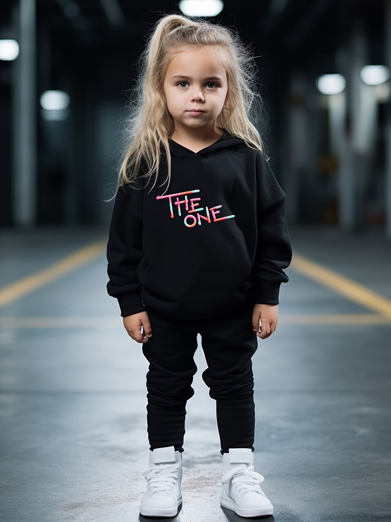 Rainbow Letter Print Hoodies Pants Set Spring Fall Sports Gift