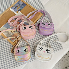 Girls Cat Mini Satchel Crossbody Bag Coin Purse for Kids