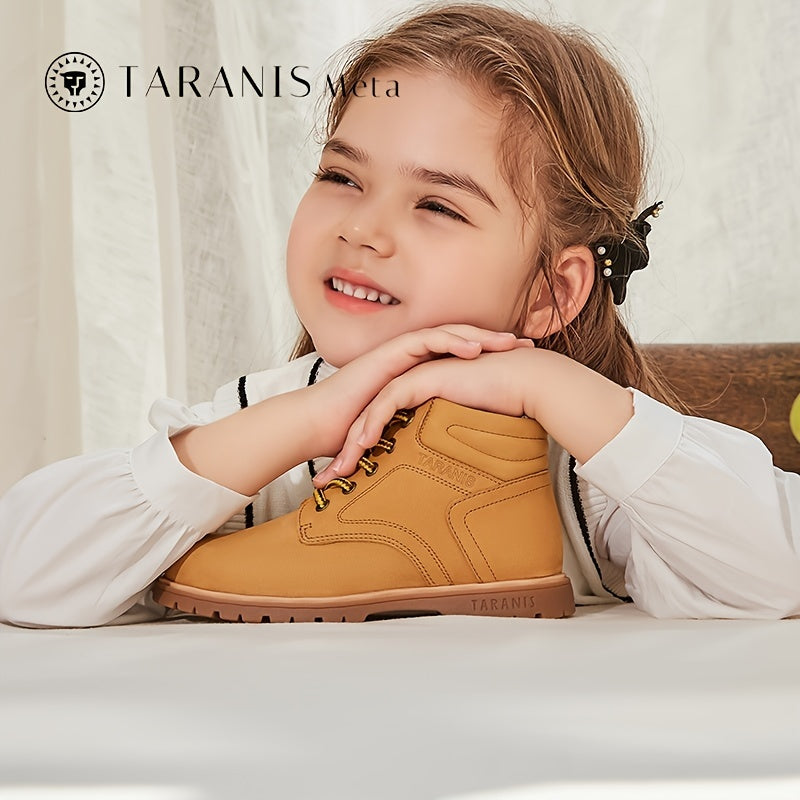 TARANIS Meta Girls Ankle Boots Leather Side Zipper Soft Anti-slip Combat Booties