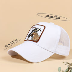 Goat Embroidery Patch Trucker Hat Mesh Breathable Unisex Golf Baseball Cap