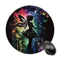 Fairytale Round Mouse Mat Non-Slip Rubber Base Mousepad 7.87x7.87x0.1inch