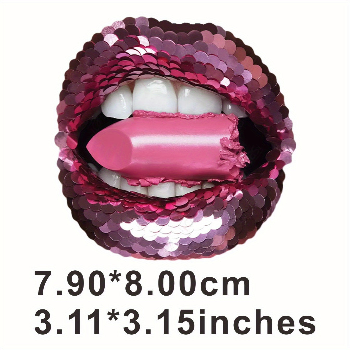 Sequin Lip Heat Transfer Stickers Iron On DIY Accessories