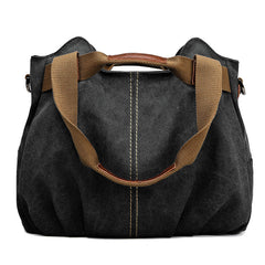 Casual Canvas Tote Bag Layer Shoulder Bag Vintage Storage Handbag
