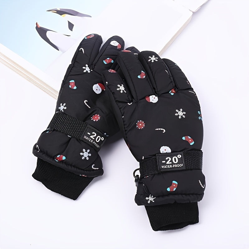 Kids Waterproof Ski Gloves for Cold Weather, Ages 6-10