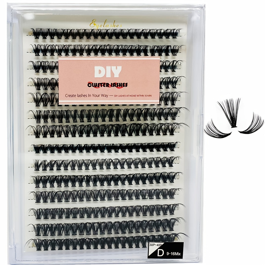 Mixed Lash Clusters 280pcs 9-16mm Wispy Soft Natural Look False Eyelashes