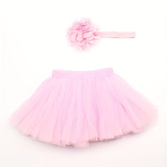 2pcs Newborn Baby Girls Photo Props Hairband & Skirt Set
