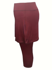  High Waist Tennis Skirted Leggings with Phone Pockets