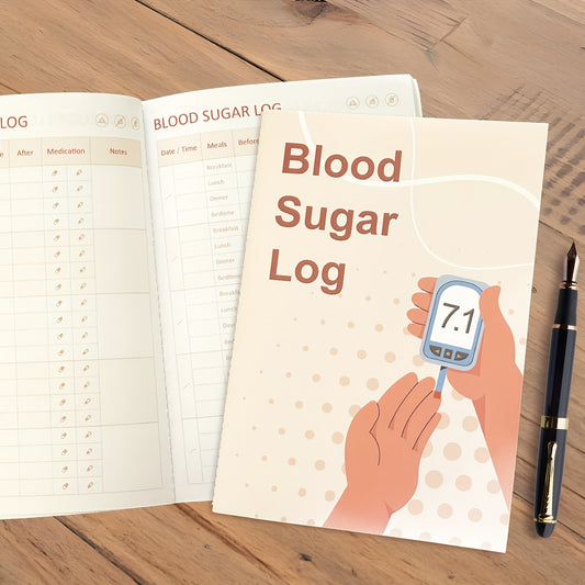 Blood Sugar Logbook Glucose Tracker A5 Size