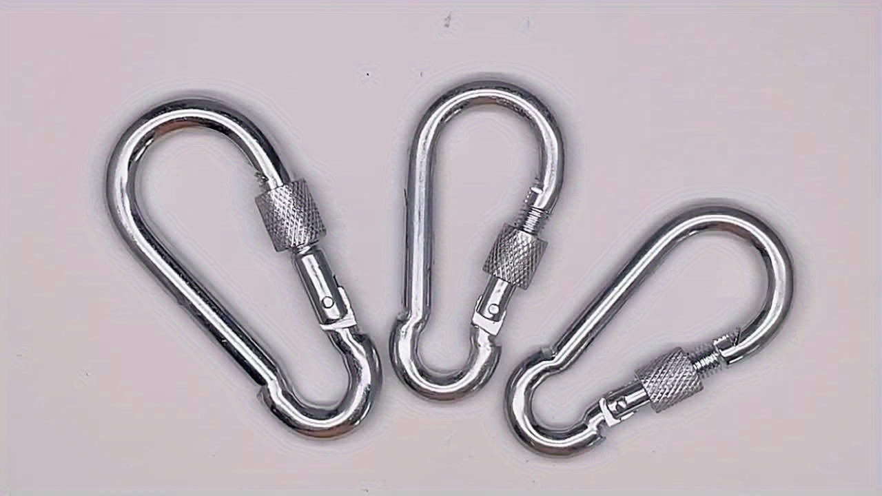 2pcs D-shaped Metal Buckle Spring Hook for Camping Hiking