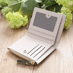 Zipper Small Wallet Women's Snap Button Wallet