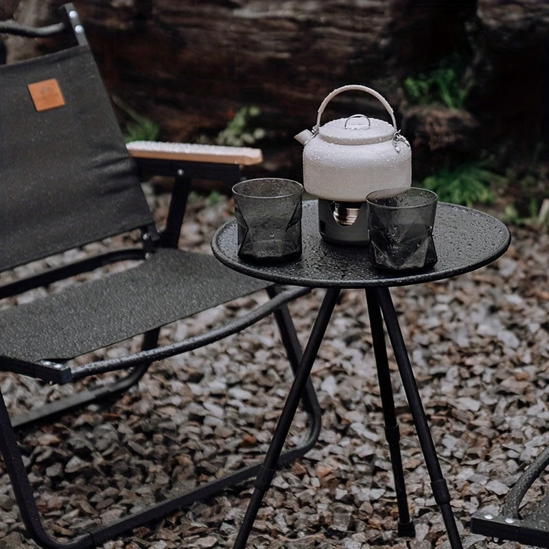 Portable Adjustable Height Round Table for Camping