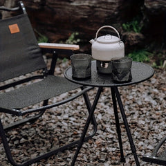 Portable Adjustable Height Round Table for Camping
