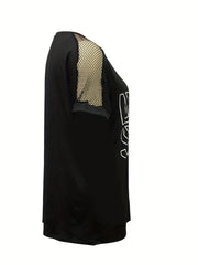  Women's Slogan Print Sports Top