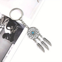Dream Catcher Leaf Feather Tassel Keychain Jewelry