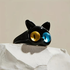 Double Eye Cat Ring For Men Daily Decoration Gift Family Friends