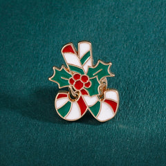 Men's Christmas Pattern Red Alloy Pin