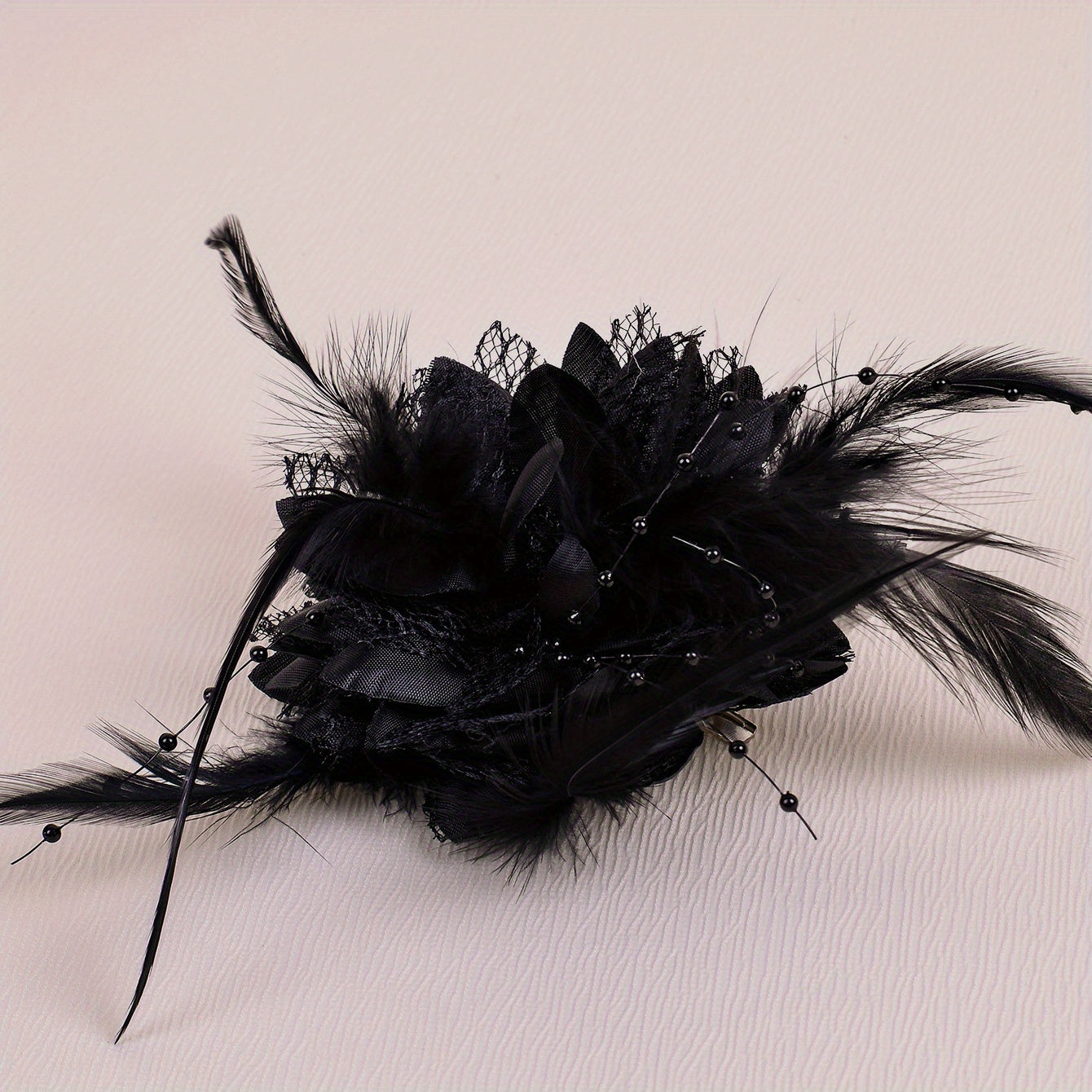 Mesh Flower Head Piece Faux Feather Head Piece Women's Hair Accessories