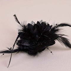 Mesh Flower Head Piece Faux Feather Head Piece Women's Hair Accessories