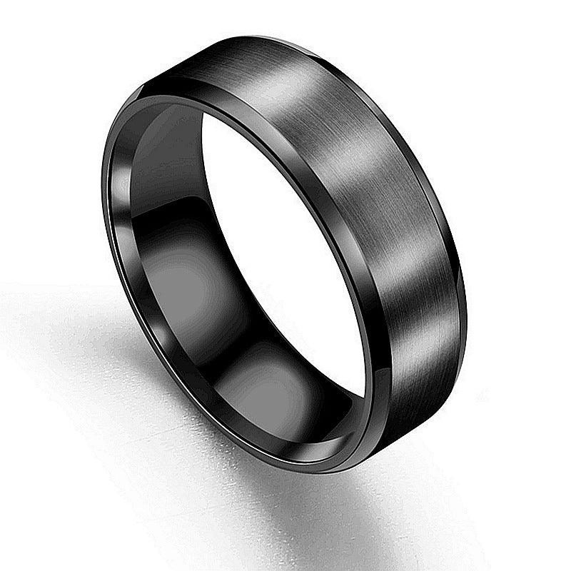 Titanium Steel Frosted Men's Brushed Ring Jewelry