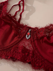  Sexy Lace Rhinestone Bra & Panty Set