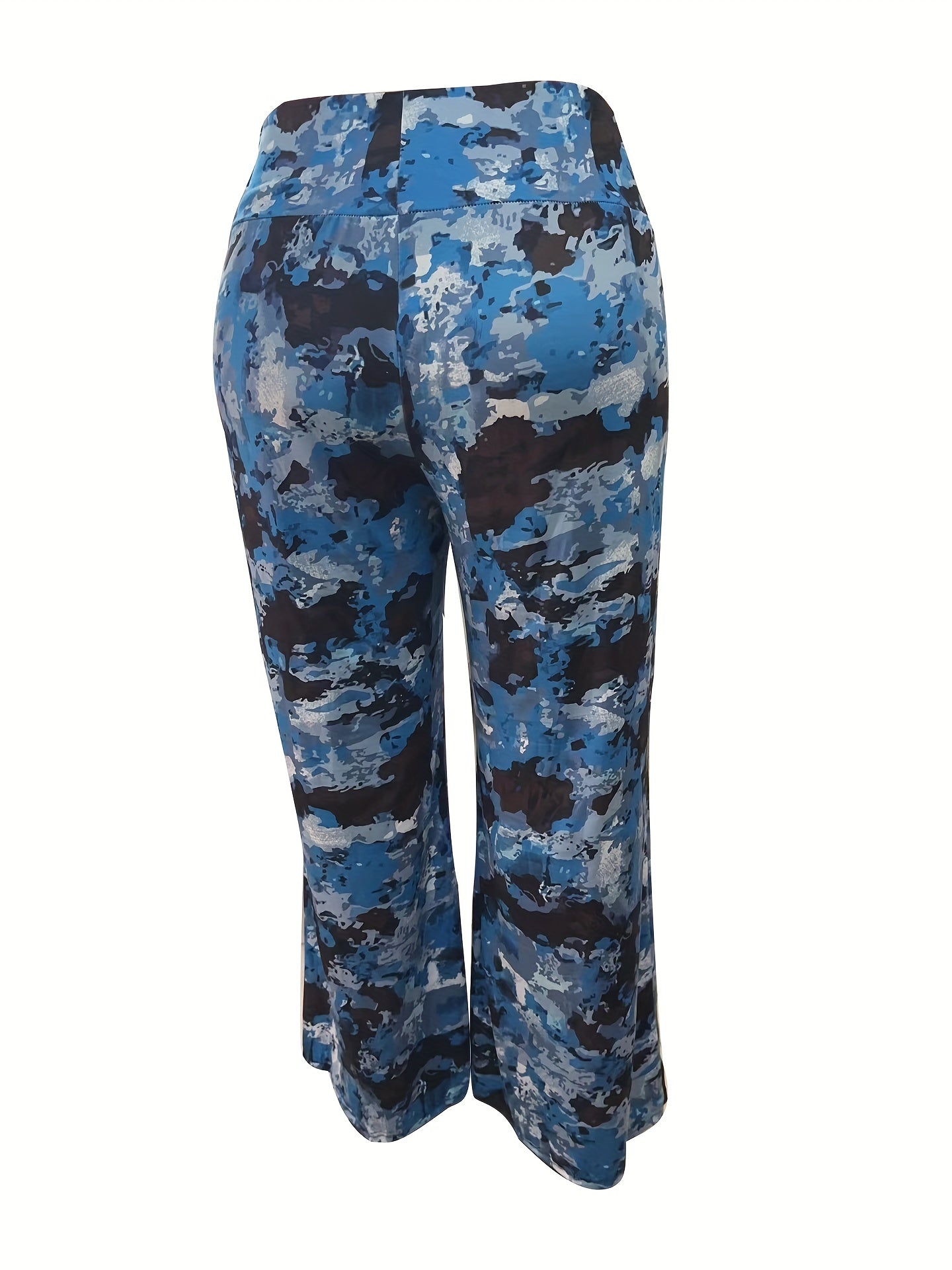 Casual Pants Women's Plus Graphic Print Yoga Wide Leg Loose Pants