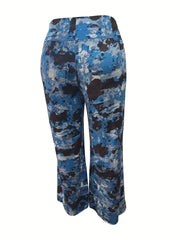  Casual Pants Women's Plus Graphic Print Yoga Wide Leg Loose Pants