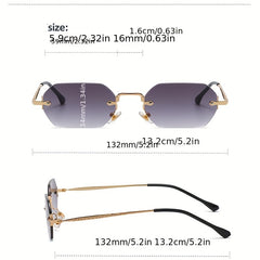 Geometric Gradient Rimless Sunglasses UV400