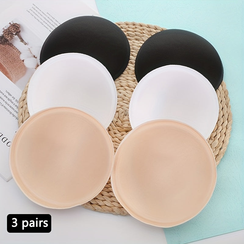 3 Pairs Reusable Bra Insert Pads Enhancer Anti-Convex Chest Invisible