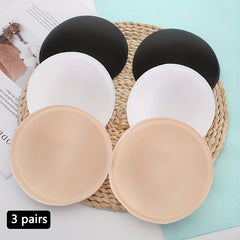 3 Pairs Reusable Bra Insert Pads Enhancer Anti-Convex Chest Invisible