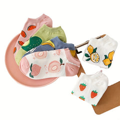 6 8 Pairs Fruit Print Socks Low Cut Ankle Stockings