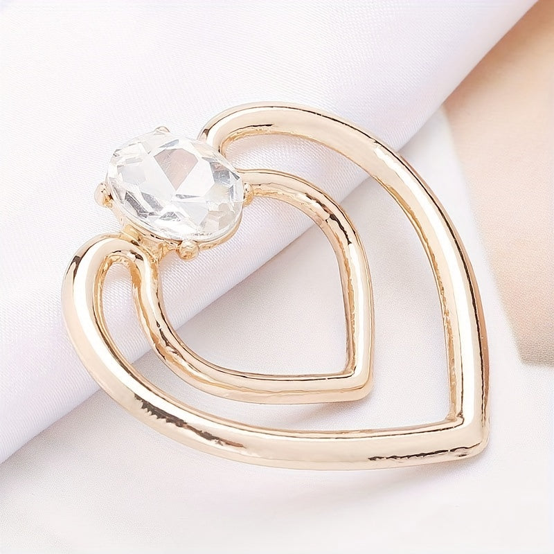 Heart Shape Scarf Buckle Faux Pearls Clothings Accessories
