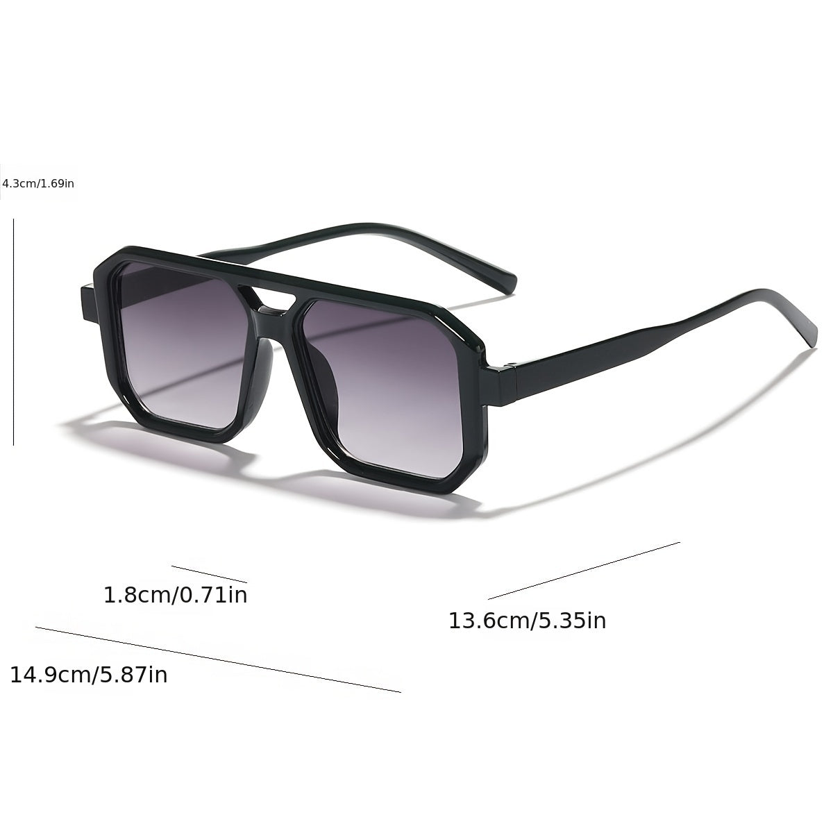 Men's Double Beam Large Frame Sunglasses
