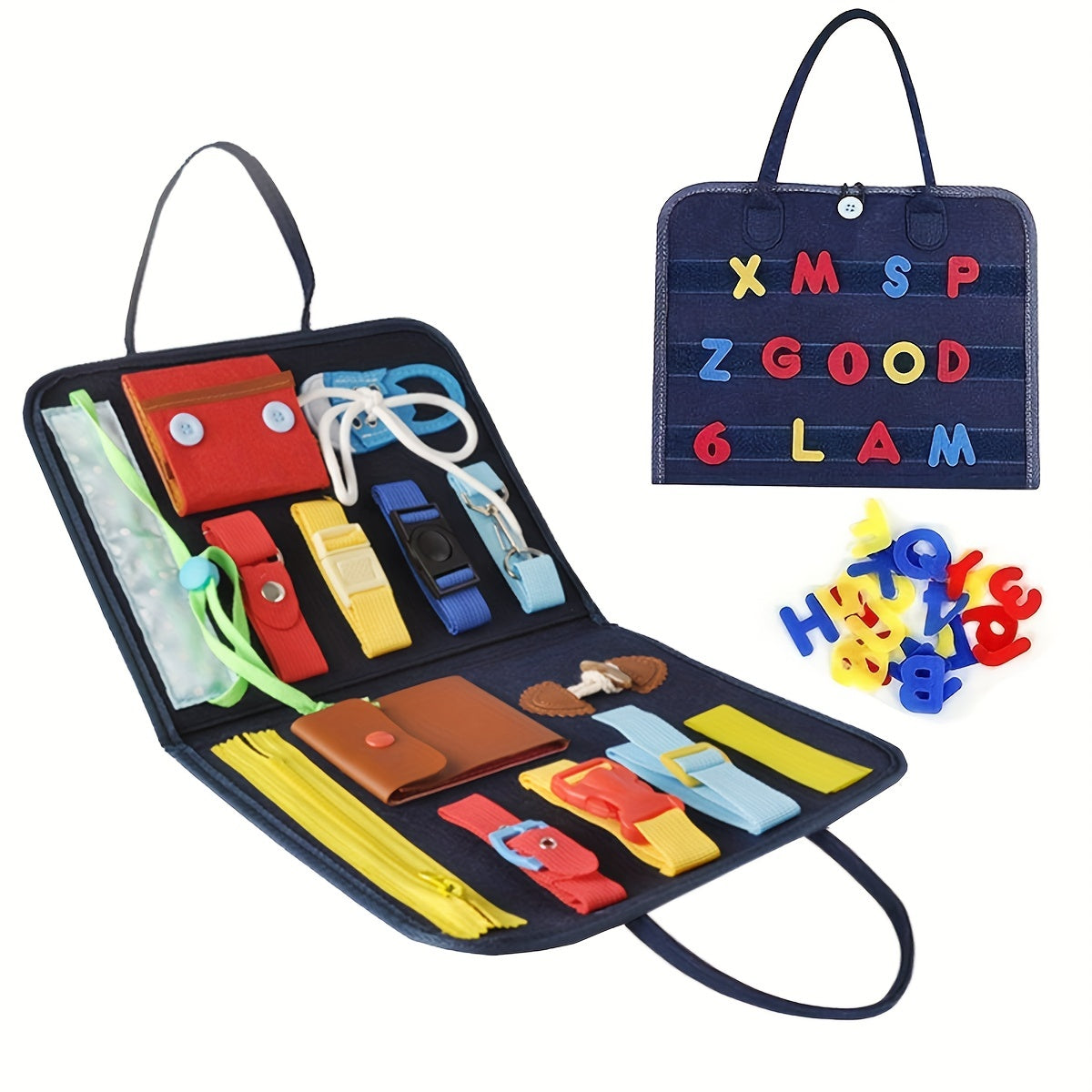 Busy Board Felt Toy Educational Learning Sensory Recognise Time Toy